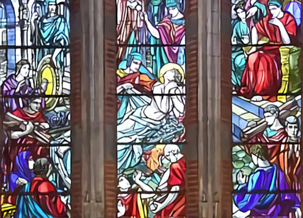 Vitraux du martyre de Saint-Laurent à Mérris